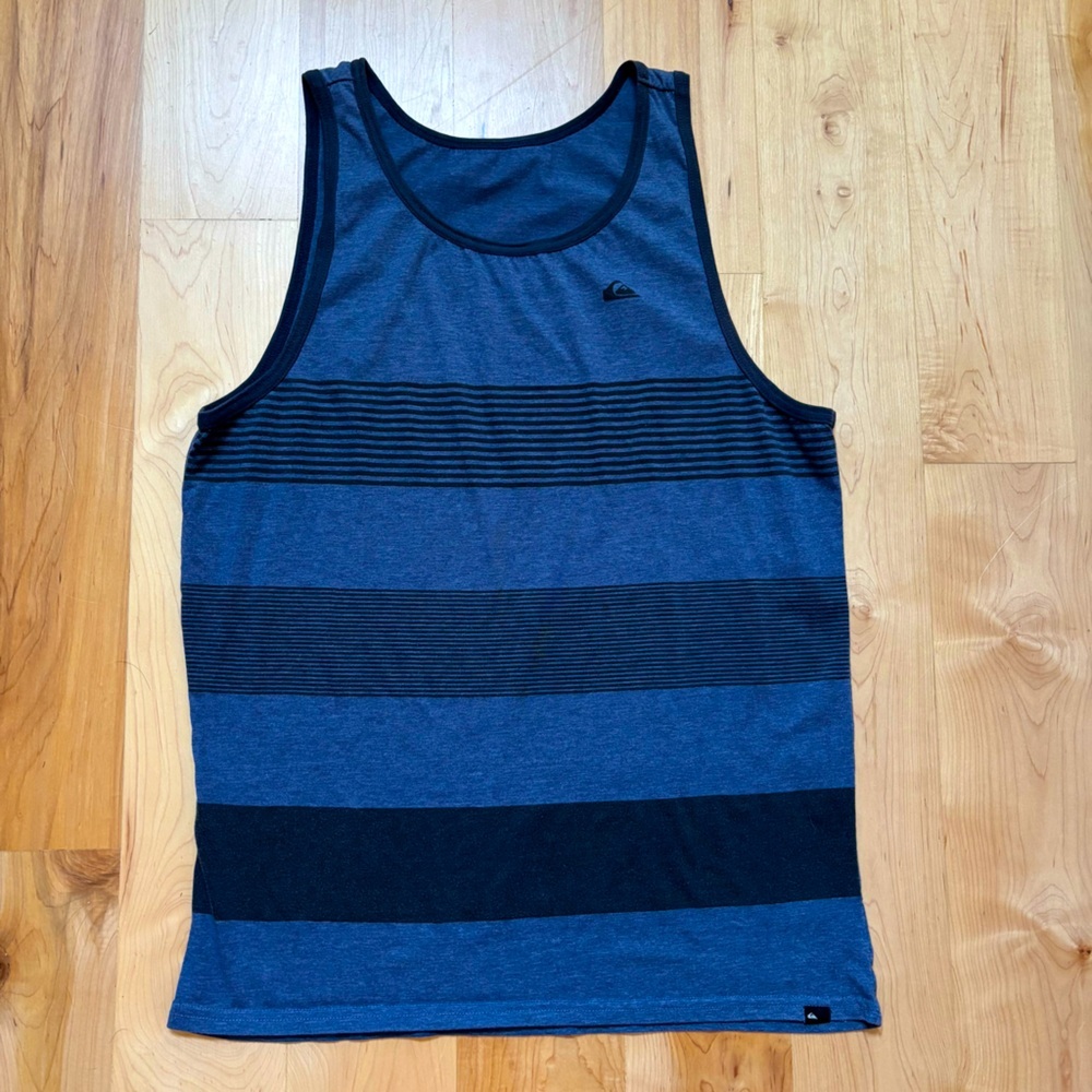 Quiksilver Blue and Black Sleeveless Tank Top